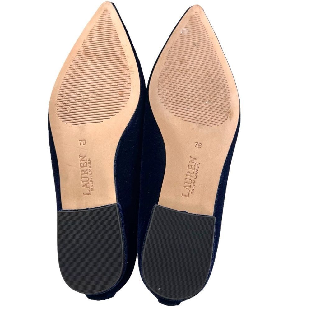 Lauren Ralph Lauren Lilah Blue Velvet Ballet Flats - Picture 12 of 13